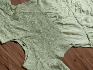Embroidered Light Green Kurta