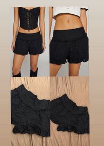 Black Broderie Ruffled Eyelet Skort