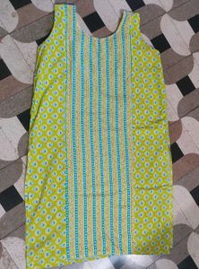 Vibrant Yellow Indian Kurti Top