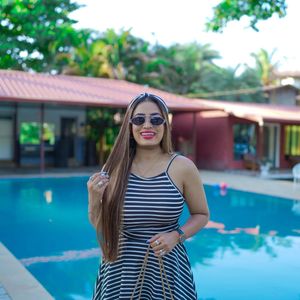 Striped  open back Dress