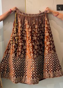 Embroidered Velvet Lehenga