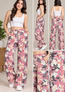 PULL&BEAR Floral Wide Leg Pants