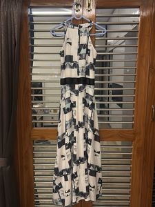 Elegant Geometric Print Maxi Dress
