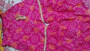 Girls Magenta Floral Embroidered Top With Sharara
