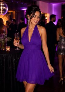 Sexy Purple Halter Dress