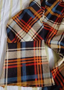 Chic Plaid Midi Dress with Bell Sleeves