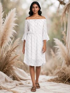Chic Polka Dot Off-Shoulder Dress