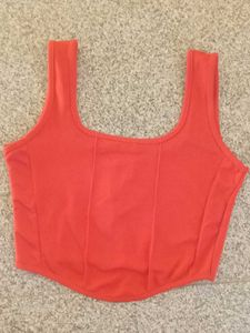 Red Corset Style stretchable fitted Tank Top