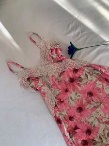 Floral Lace Trim Nightgown