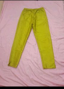 Greenish Yellow Silk Kurti Set + Floral Dupatta