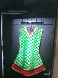 Green &amp; Gold Embellished Kurti