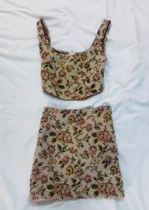Floral Co-ord Set: Top & Skirt