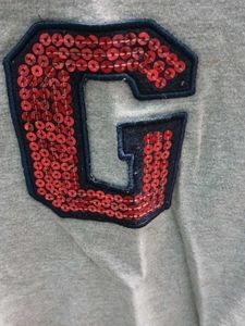 Grey Sweatshirt with Floral Sleeves &amp; 'G'