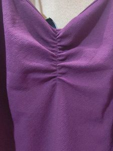 Purple Ruched Spaghetti Strap Dress