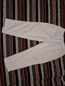 Cream Drawstring Waist Pants