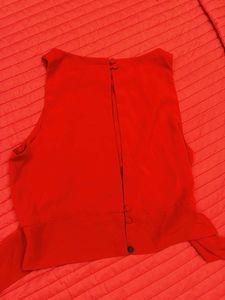 Red Crop top with Bow Strap