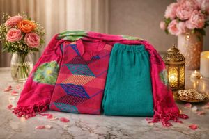 Vibrant Geometric Print Kurta Set