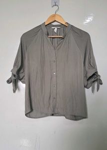 H&M Chic Pleated Sleeve Blouse