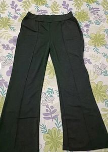 Black Trouser Bootcut Pant For Women's (High Waist/ High Raise)
