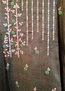 SEMI- WOOLEN BROWN KURTA SET WITH DUPATTA