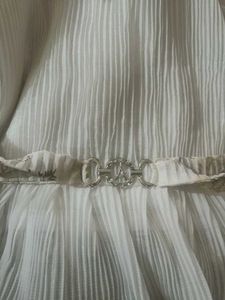 Elegant White Pleated Dress