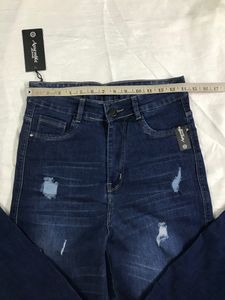 Dark Blue Ripped Stretchy Denim W-28/30
