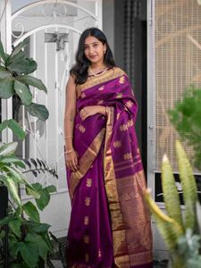 Beautiful Purple Silk Saree