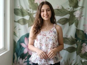 Floral Ruffle Tank Top