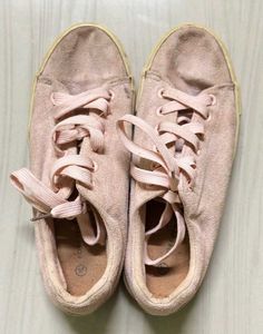 Light Pink Suede Sneakers