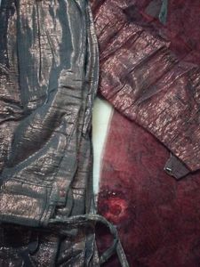 Net maroon saree with desiner blouse and peticoat