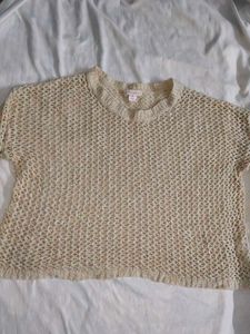 Chic Cream Crocheted Top
