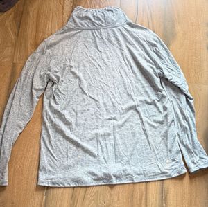 Cozy Gray Mock Neck Long Sleeve Top