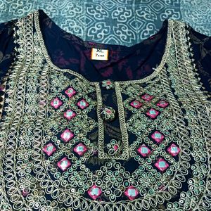 Beautiful Navy blue Anarkali set