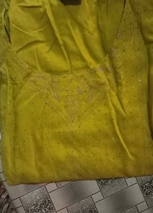 Olive Kurta with Embellishments