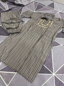 Chanderi silk Striped Kurta Set for Women ✨