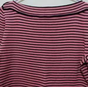 Hillard and Hanson pink black stripes boat neck