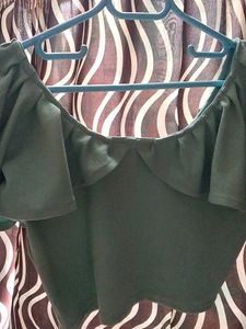Green Flutter Sleeve Top