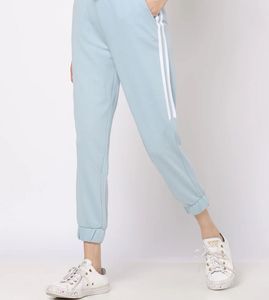 Light Blue Joggers with White Stripes