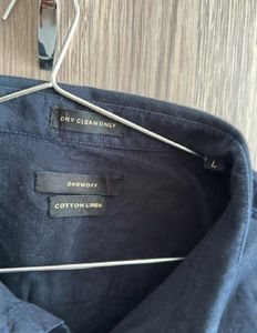 Men's Dark Blue Button-Up Shirt