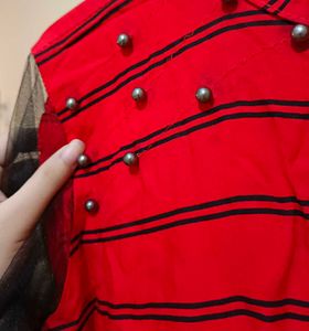 Red &amp; Black Striped Dress