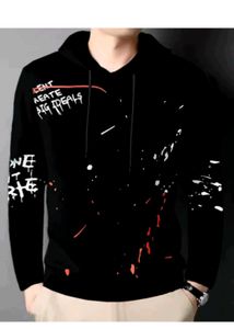Hoodies Neck Printed (Black)