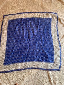 Blue White Polka Dot Scarf