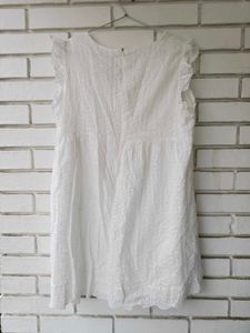 Chic White Eyelet Mini Dress