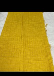 Elegant yellow cotton banarasi saree