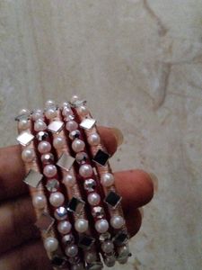 Pearl & Mirror Detail Bracelet Set