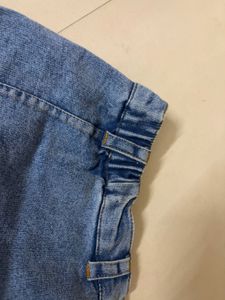 Stylish Denim Midi Skirt with Button Detail