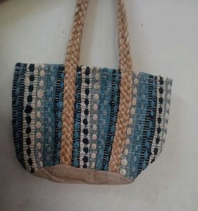 Handmade Jute Trendy bag In Blue Multicolours...