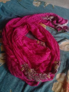 Vibrant Pink Embroidered Dupatta