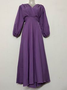 Pintresty Elegant Purple V-Neck Maxi Dress