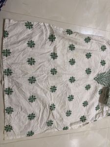 white green chikankari long kurti